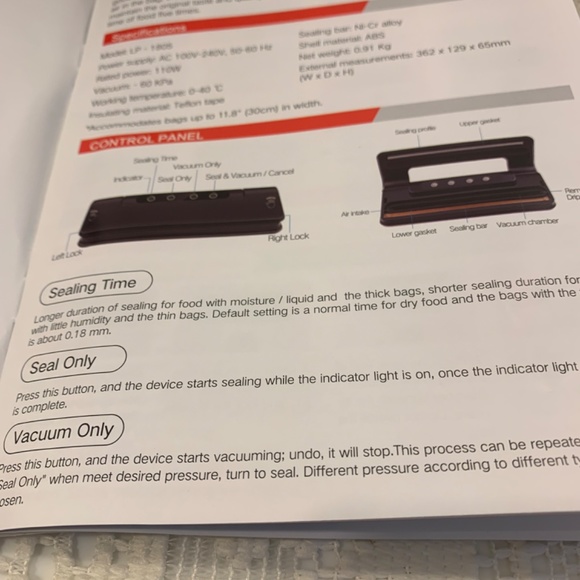 Vacuum Sealer LP-1805, World Tree Co., LTD/Black - Picture 4 of 8